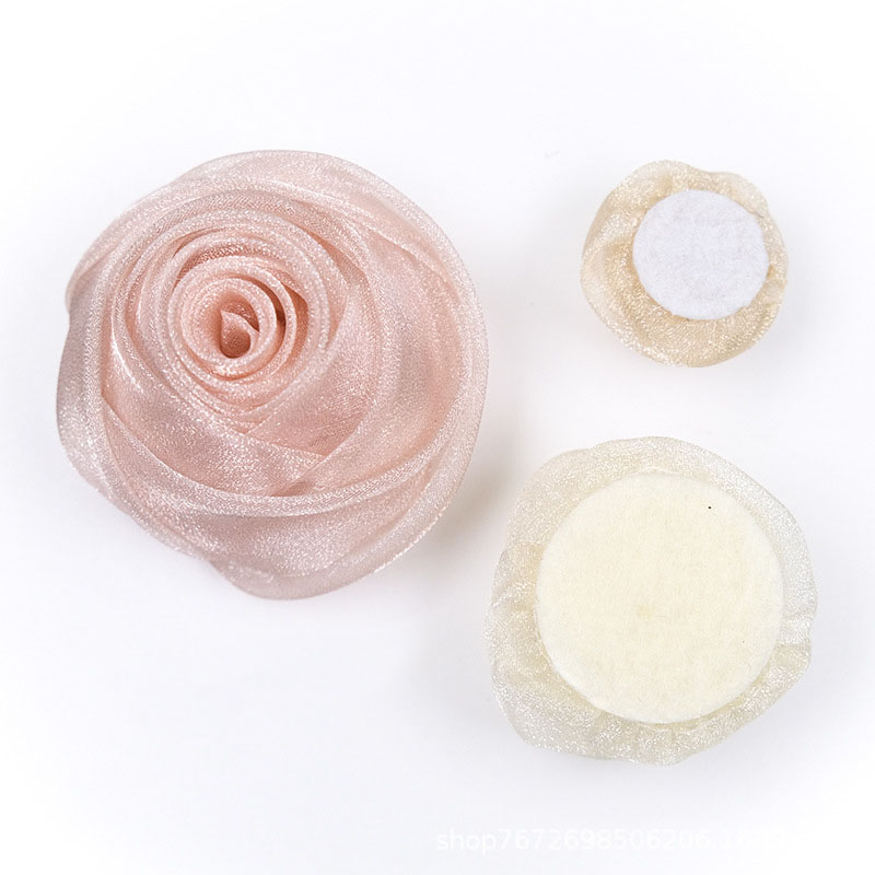 3-4.5cm Organza Snow Rose Head - Baby Clothing Designer review and price